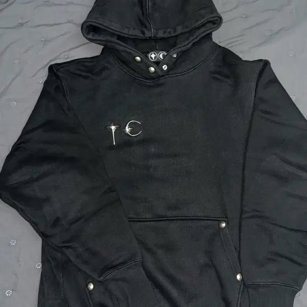 [BUNJANG] THUG CLUB Armor Hoodie Black Size 2 / 떠그클럽 아머후드 블랙 2