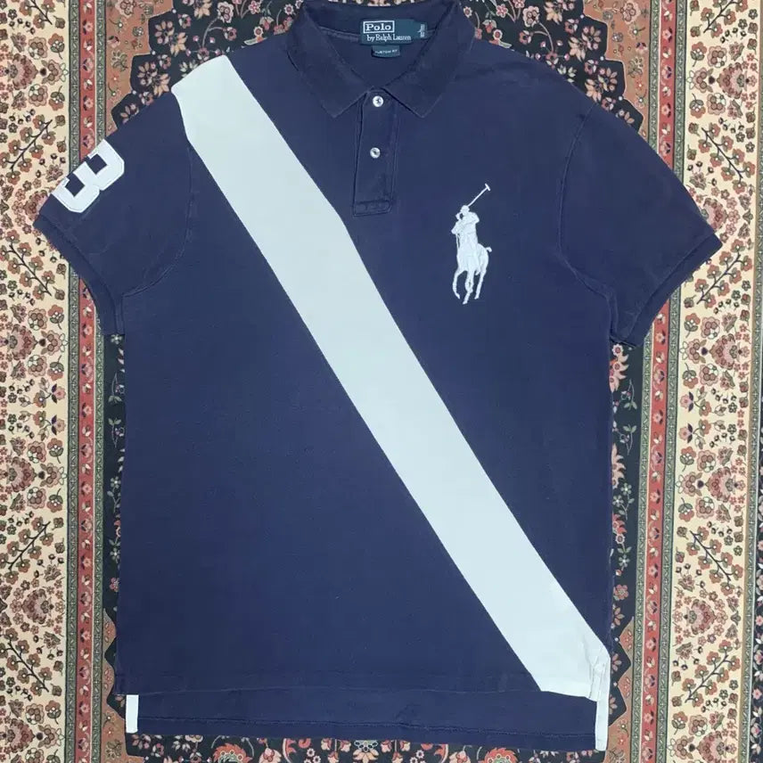 [BUNJANG] Polo Ralph Lauren Navy Big Pony T-Shirt / 폴로 랄프로렌 네이비 빅포니 3번 반팔 카라티