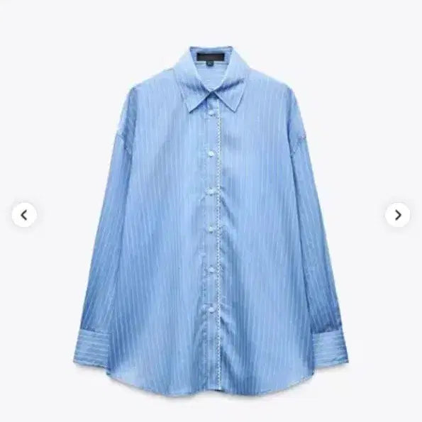 [BUNJANG] ZARA Lace Stripe Shirt / ZARA 레이스 스트라이프 셔츠