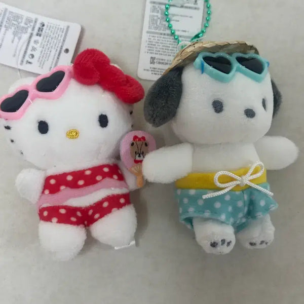 [BUNJANG] Hello Kitty Pochacco Swimsuit Keychain Set / 헬로키티 포차코 수영복 키링 세트