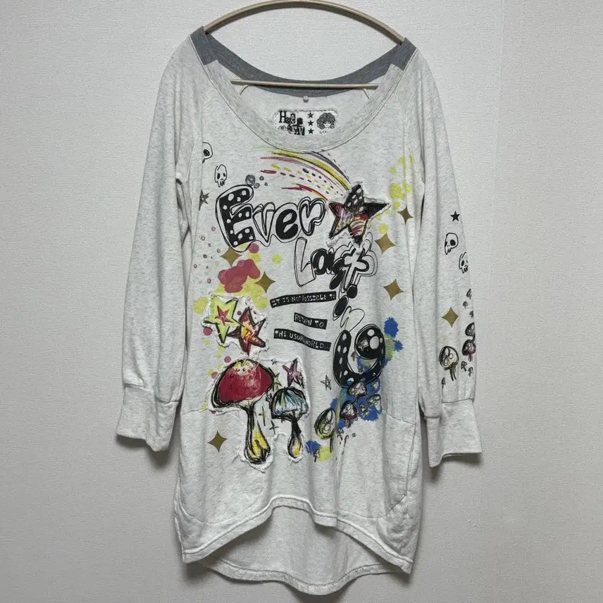[BUNJANG] Scolar Graphic Mushroom Patch Graphic T-shirt Sweatshirt / scolar 스콜라 대장 키치 맨투맨 그래픽 버섯패치 티셔츠
