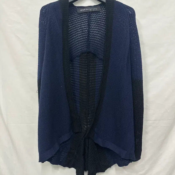 [BUNJANG] Obzee Women's Cardigan Purple Navy/Black Rayon Blend Long Sleeve / [상태최상] 오브제(obzee) 아우터 여성 가디건 퍼플네이비,블랙 인견혼방 긴팔 90