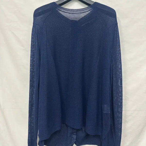 [BUNJANG] Obzee Women's Navy Rayon Blend Long Sleeve Knit Top / [상태최상] 오브제(obzee) 상의 여성 니트 네이비 인견혼방 긴팔 F