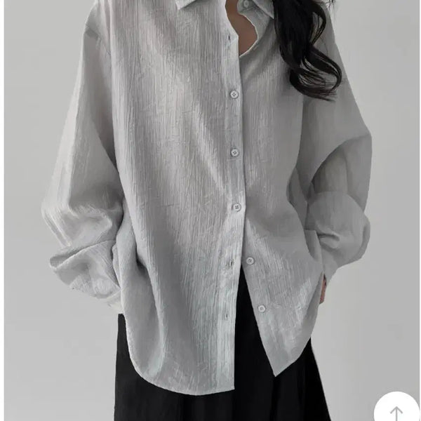 [BUNJANG] Manique Release Tencel Oversized Shirt Grey / 매니크 릴리스 텐셀 오버핏 셔츠 그레이