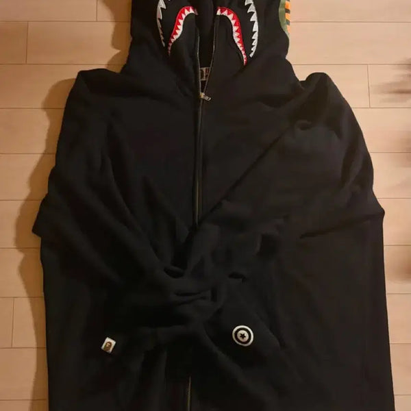 [BUNJANG] BAPE Shark Full Zip Hoodie Black / 베이프 샤크 후드 집업 블랙