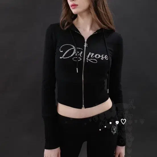 [BUNJANG] Dry Rose Point Hood Zip-Up White / (이시안 착용) 드라이로즈 리브 포인트 후드 집업 화이트