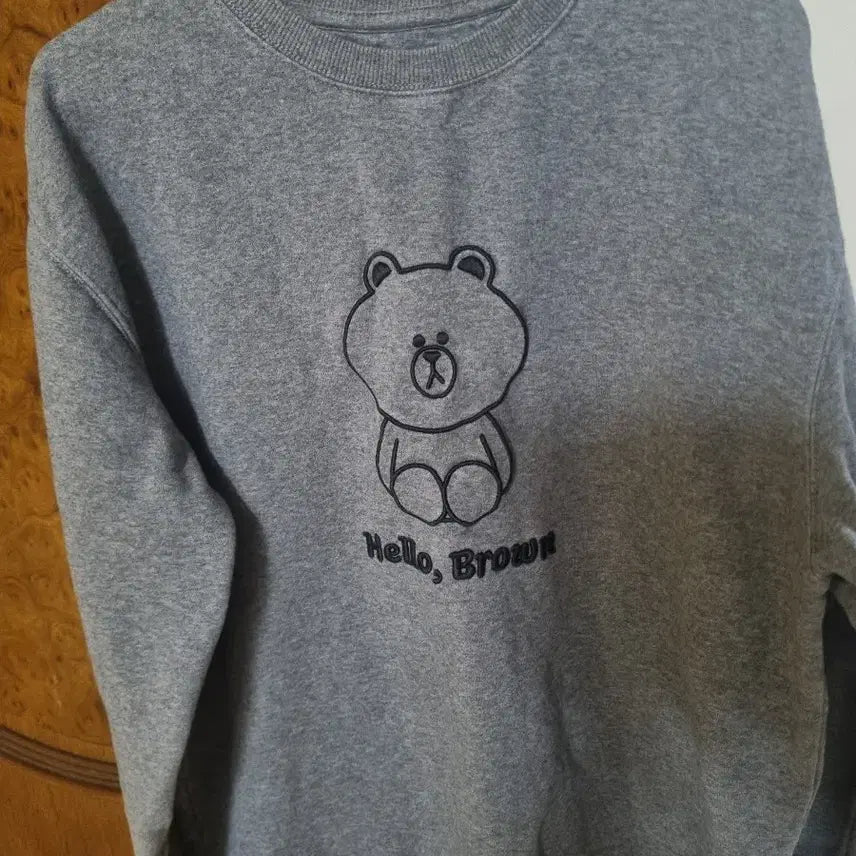[BUNJANG] Brown Character Graphic T-Shirt (Grey, L) / 그래픽티그레이. L