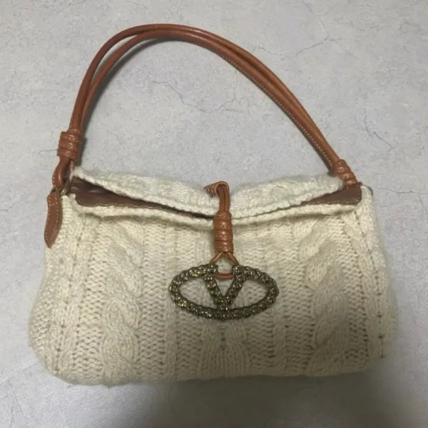 [BUNJANG] Valentino Garavani Cashmere Knit Shoulder Bag / (정품) 발렌티노 숄더백