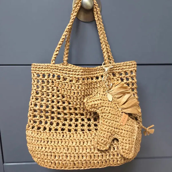 [BUNJANG] Handmade Raffia Prada-Design Tote Bag / 프라다 디자인  뜨개가방