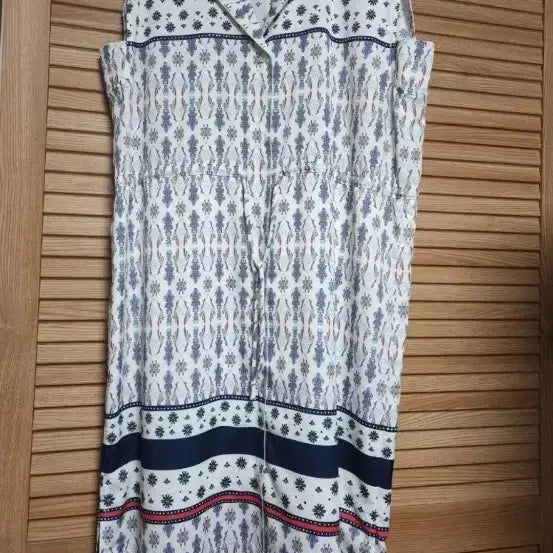 [BUNJANG] Sisley Sleeveless Pattern Long Dress / [시슬리] 민소매 셔츠 원피스