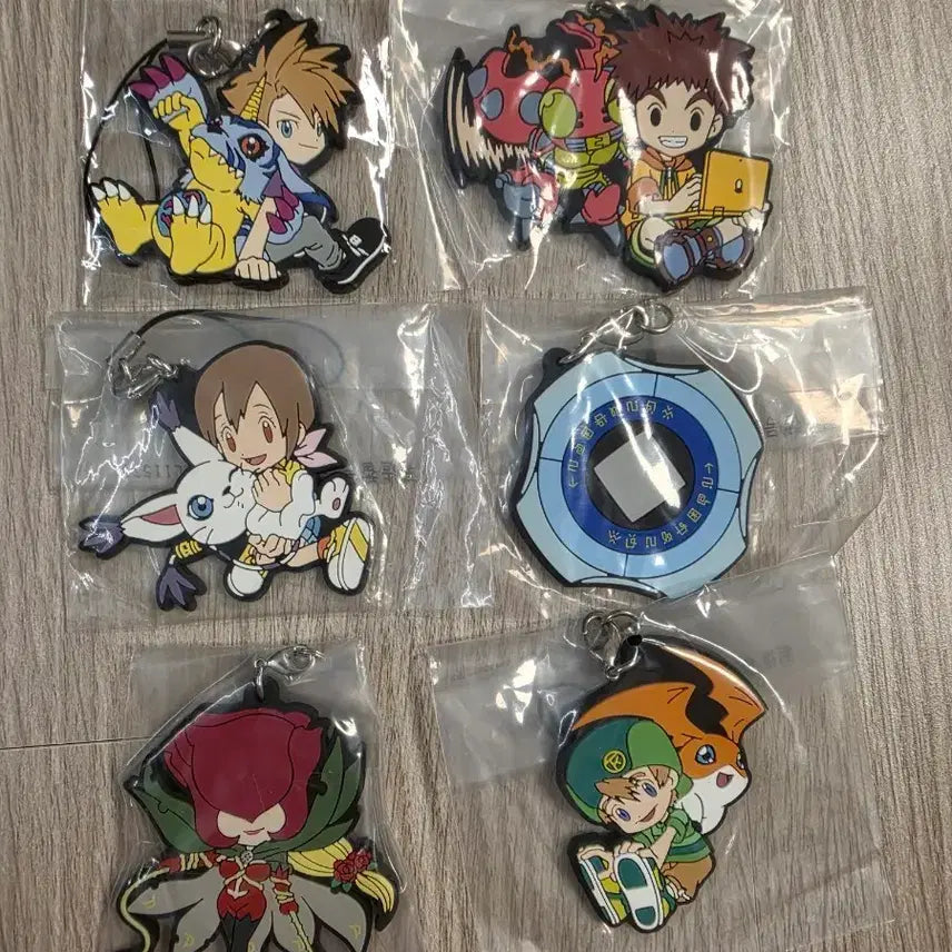 [BUNJANG] Digimon Adventure Rubber Keyring Set / 디지몬 어드벤처 고무 키링 6종 개당 가격