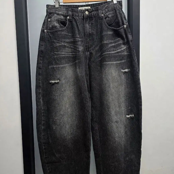 [BUNJANG] ANOLORCODE Washing Curved Denim Pants / ANOLORCODE 어널러코드 워싱 커브드 데님팬츠