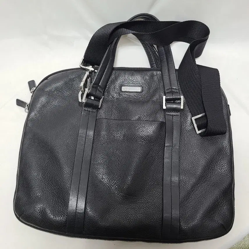 [BUNJANG] NAVA Men's Leather Briefcase Black / NAVA 남성 가죽 서류 가방 블랙 A급