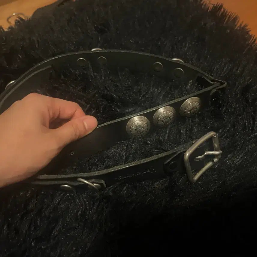 [BUNJANG] Blackmeans Metal Concho Ring Belt / 블랙민즈 메탈 콘초링 벨트