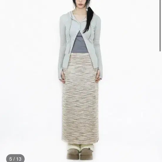 [BUNJANG] EARTHJIGU Slim Knit Long Skirt / EARTHJIGU 어스지구 슬림 니트 롱 스커트 SLIM KNIT LONG SKIRT