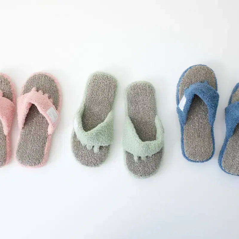 [BUNJANG] Terry Fluffy Slippers Pink Flip-Flops / 테리 플러피 슬리퍼 핑크 쪼리