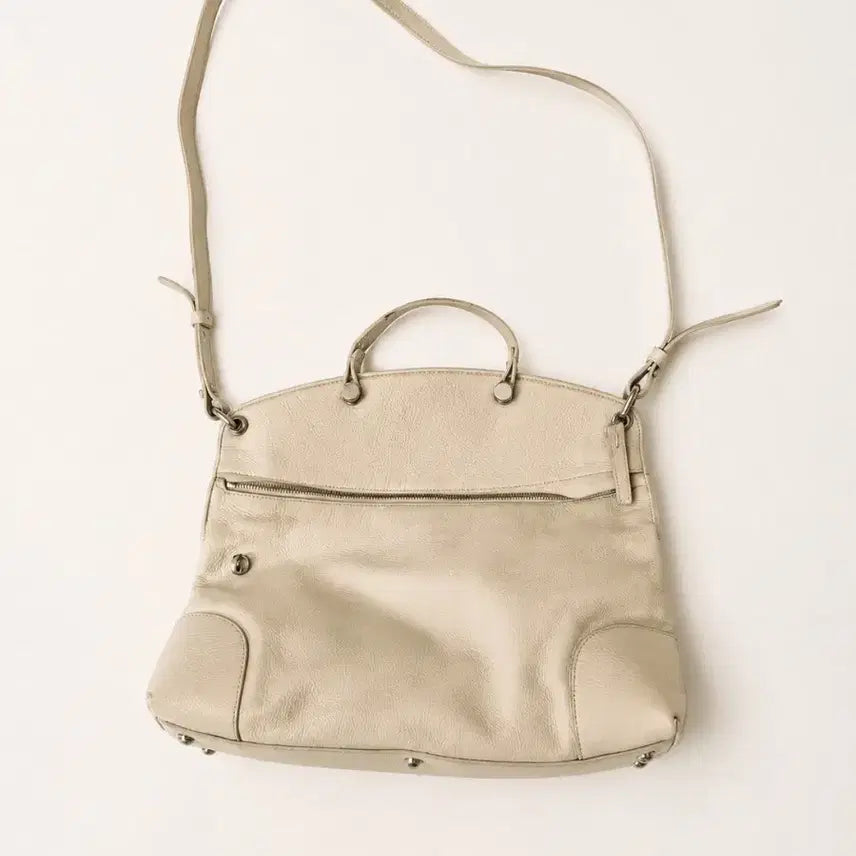 [BUNJANG] Furla Piper Leather 2-Way Bag - Ivory / 훌라 아이보리 컬러의 파이퍼(Piper) 가죽 2WAY 백