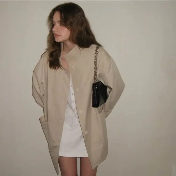[BUNJANG] Somewhere Better Breeze Half Trench Coat Beige / 썸웨어버터 브리즈 하프 트렌치코트