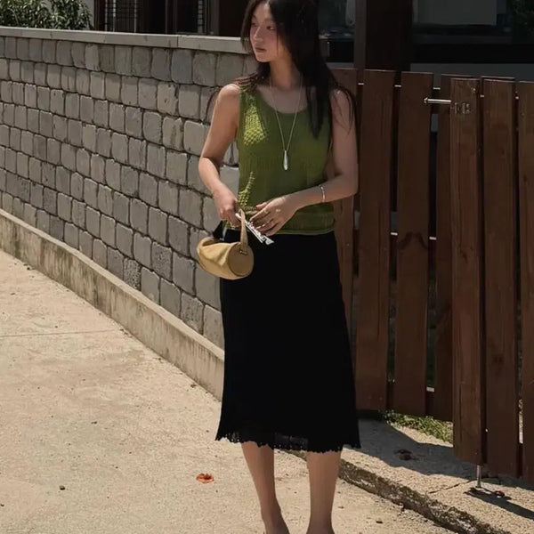 [BUNJANG] Ged Scallop Knit Skirt (M) / 게드 ged 스캘럽 스커트