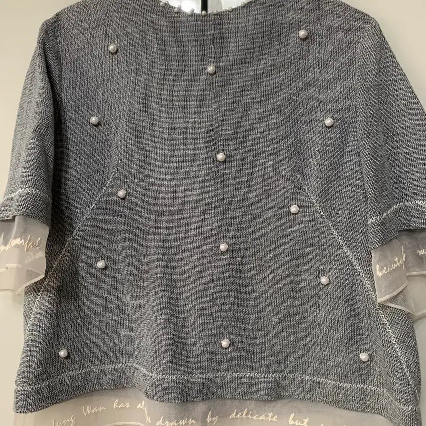 [BUNJANG] Son Jung Wan 2024 Collection Pearl Embellished See-Through Blouse / 24년식 손정완 블라우스 66