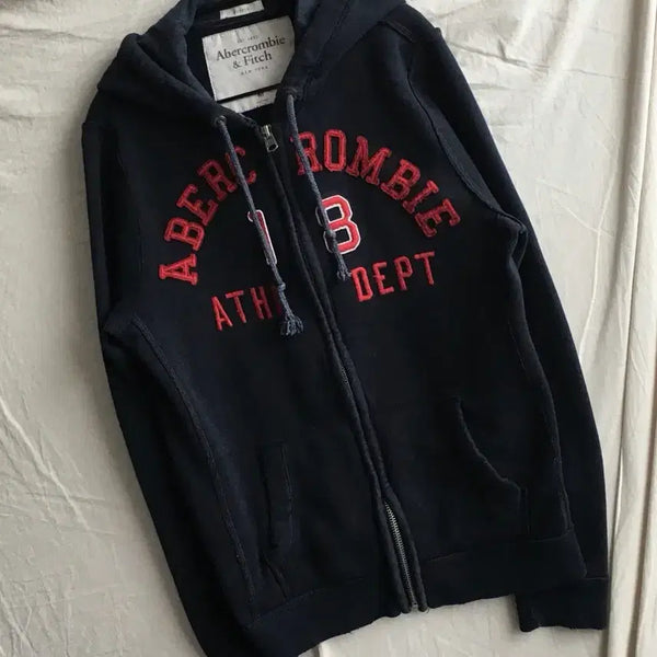 [BUNJANG] Abercrombie & Fitch Big Logo Zip-Up Hoodie / 아베크롬비 빅로고 후드집업