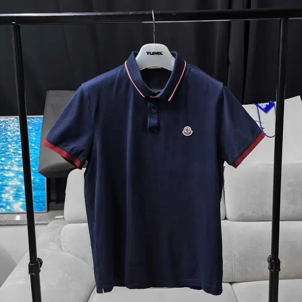 [BUNJANG] Moncler Men's Short Sleeve Polo T-Shirt Navy / 남자 몽클레어 반팔 카라티