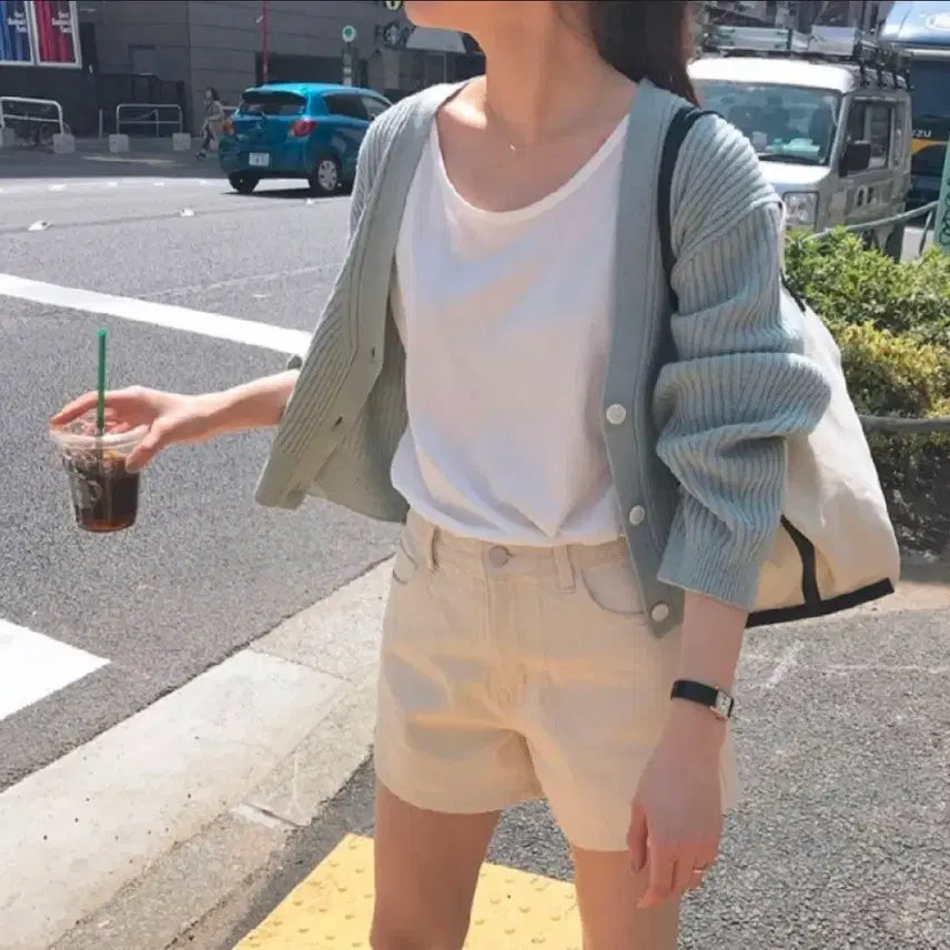 [BUNJANG] Sheard Low Cardigan Mint / 시어드 로우 가디건 민트