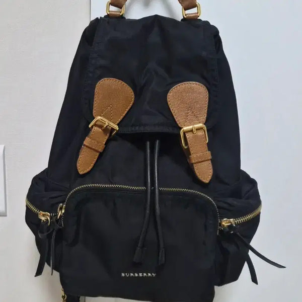 [BUNJANG] Burberry Leather Trim Backpack Black / 정품)) 버버리백팩