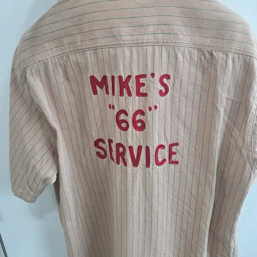 [BUNJANG] Sugar Cane Coke Stripe Work Short Sleeve Shirt Patch Version SC39528 / 슈가케인 코크 스트라이프 워크 반팔 셔츠 패치버전 SC39528