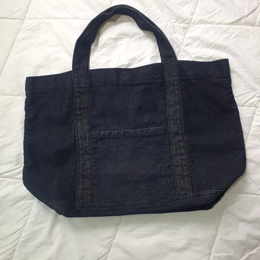 [BUNJANG] Dark Indigo Denim Eco Bag Tote Bag / 흑청 데님 에코백 토트백