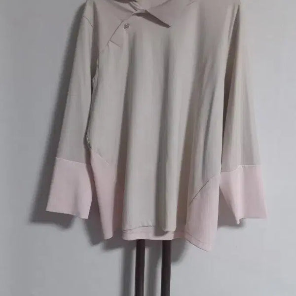 [BUNJANG] Pink Beige Two-Tone T-Blouse / 핑크베이지 투톤 티블라우스 88~