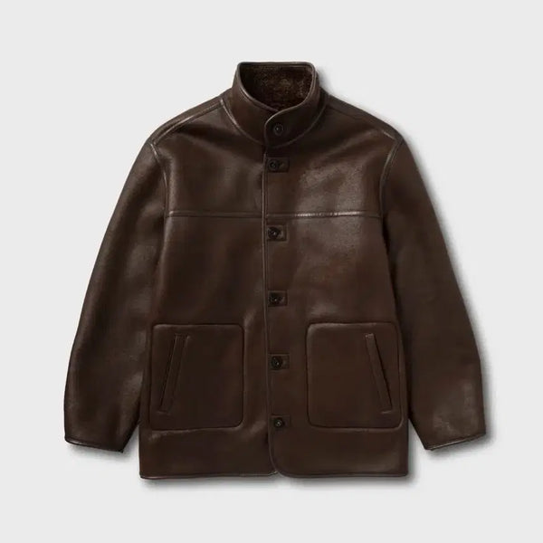 [BUNJANG] Nonblank Brown Faux Fur Jacket / 넌블랭크 브라운 무스탕 자켓