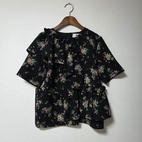 [BUNJANG] MSGM Flower Print Ruffle Blouse / MSGM 플라워 프린트 러플 블라우스 (이태리)
