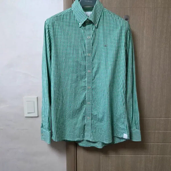 [BUNJANG] Lacoste Checkered Shirt Green Plaid Size 40/100 / 라코스테 체크 셔츠 40  100