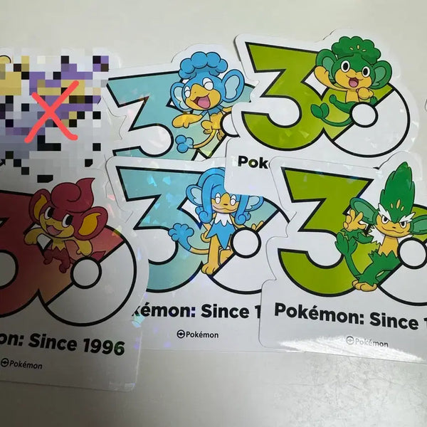 [BUNJANG] Pokemon 30th Anniversary Logo Sticker Set (Yanap, Baop, Acchap) - 5 Types / 포켓몬 30주년 로고 스티커 야나프 바오프 앗차프 5종 세트