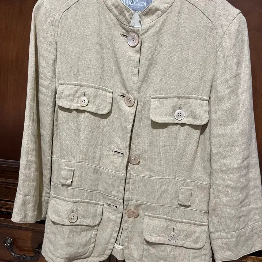 [BUNJANG] Max Mara Linen Jacket Beige Size S / 막스마라 자켓 베이지색 S