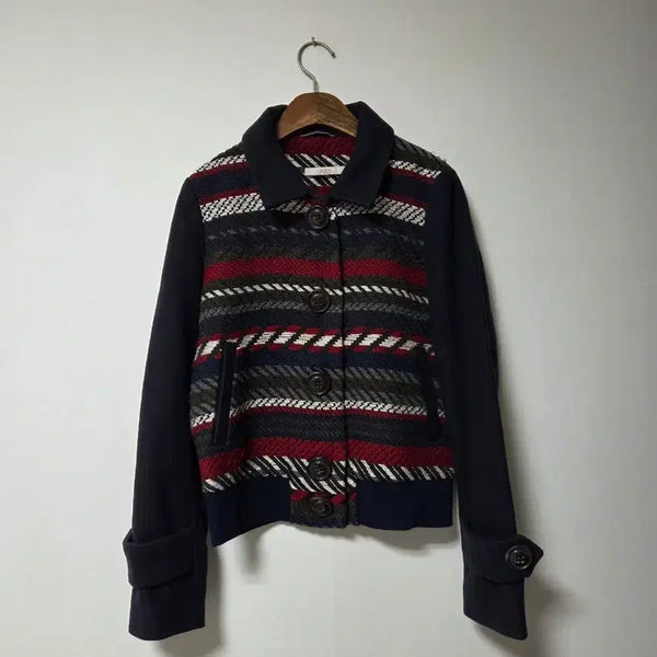 [BUNJANG] Oilily Knit Color Block Jacket / 오일릴리 OILILY 멋진 니트 배색 자켓