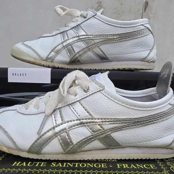 [BUNJANG] Onitsuka Tiger Mexico 66 White Silver / 오니츠카타이거 멕시코66 화이트 실버 225