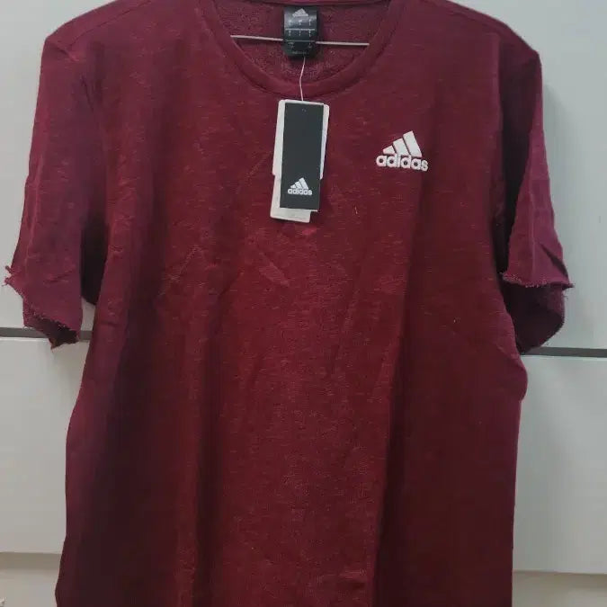 [BUNJANG] Adidas Short Sleeve T-Shirt Burgundy / (L/새옷)아디다스 반팔티 버건디