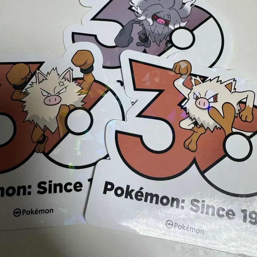 [BUNJANG] Pokemon 30th Anniversary Logo Sticker Set: Mankey, Primeape, Annihilape / 포켓몬 30주년 로고 스티커 망키 저승갓숭 성원숭 세트