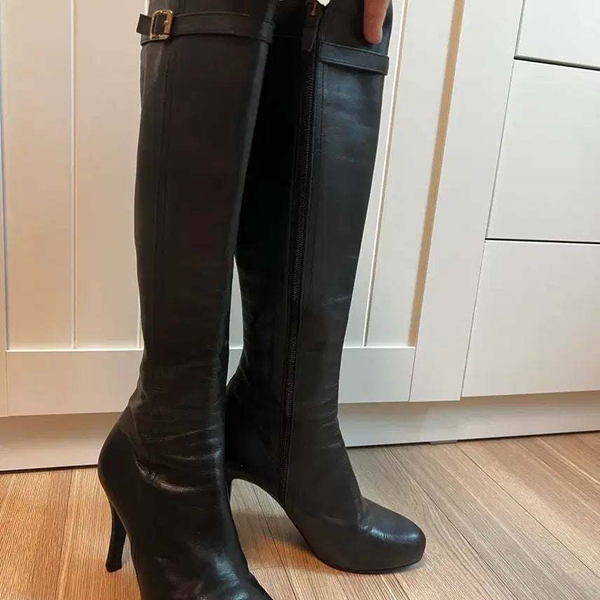 [BUNJANG] GO-CCE Leather Long Boots Black / GO-CCE 가죽 롱부츠 블랙 230 고세