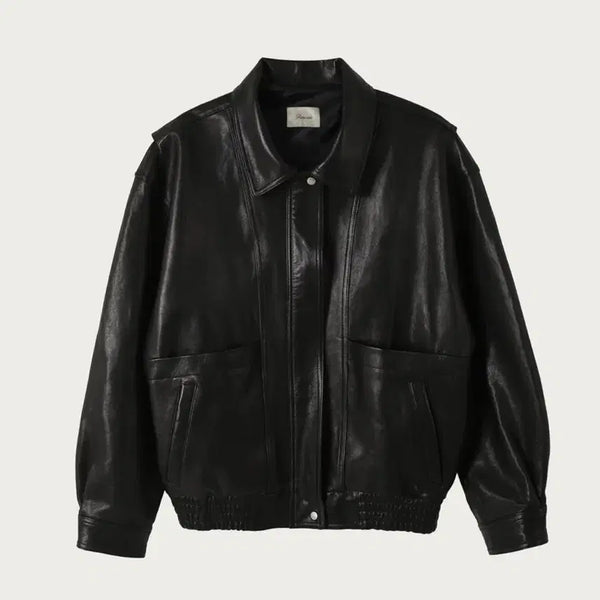 [BUNJANG] Ribonbit Carmen Leather Jacket Black / 리본빛 carmen leather jacket, black