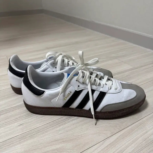[BUNJANG] Adidas Samba Vegan White/Black Sneakers (Size 285) / 아디다스 삼바 비건 화이트/블랙 (285) 급처
