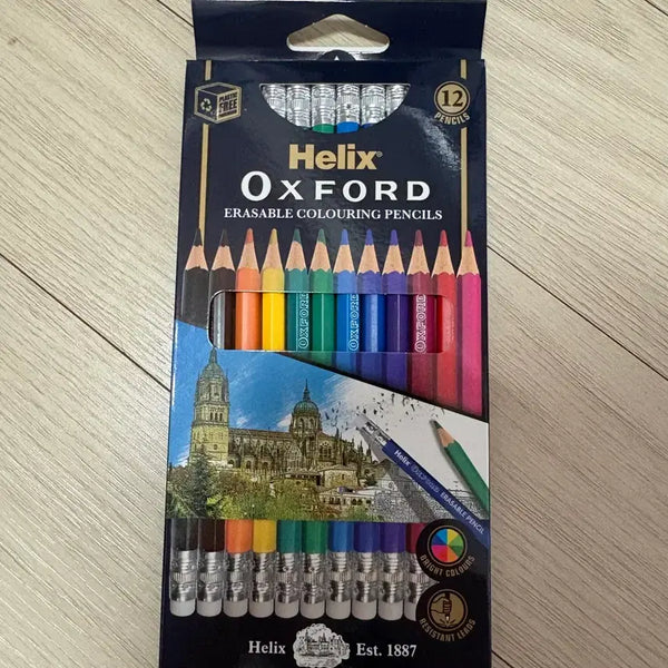 [BUNJANG] Helix Erasable Colored Pencils (12 Colors) / (새상품)Helix 색연필 12색