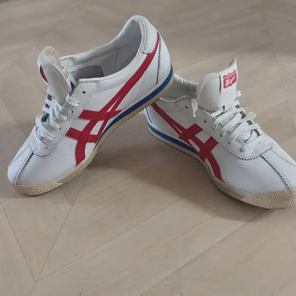 [BUNJANG] Onitsuka Tiger Mexico 66 White/Red Sneakers (Size 260) / Onitsuka tiger 오니츠카타이거 멕시코 66 화이트/레드 제품이에요260