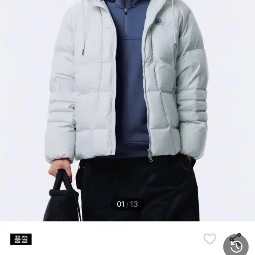 [BUNJANG] Pan Am Block Down Padded Jacket Light Grey (L) / 팬암 패딩) 비아 윙스 블럭 다운 라이트그레이 (L)