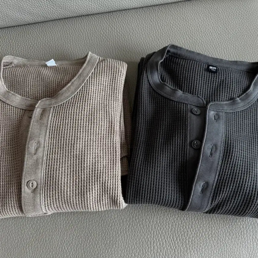 [BUNJANG] Uniqlo Waffle Henley Neck XL Bundle Set / 유니클로 와플 헨리넥 XL 새상품 일괄 판매