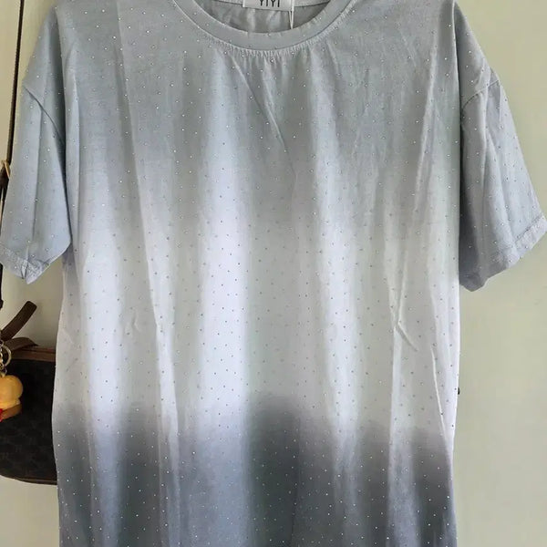 [BUNJANG] YIYI Gradient Cubic Short Sleeve T-Shirt / YIYI 그라데이션 큐빅 반팔 티셔츠
