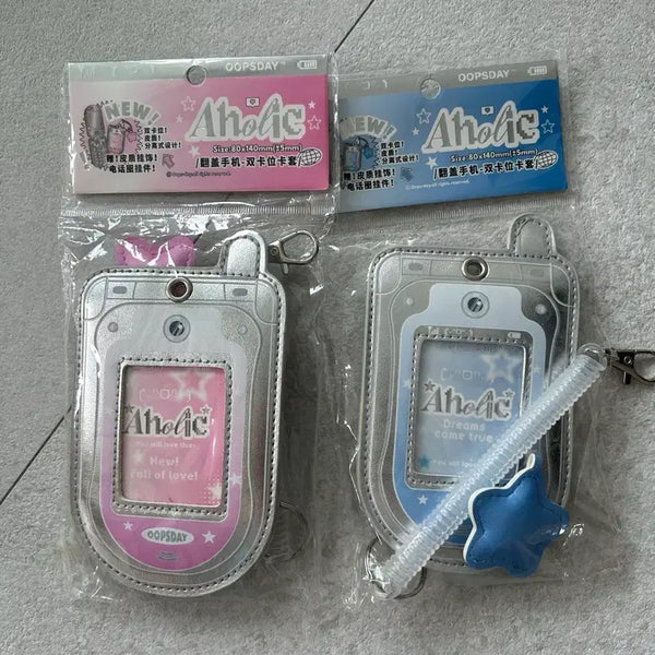 [BUNJANG] Sealed Bundle Set Y2K Star Pattern Phone Photocard Holder Pink & Blue 2 Types / [미개봉 일괄] y2k 컨셉 별무늬 핸드폰 포카홀더 핑크&블루 2종 포토카드 홀더