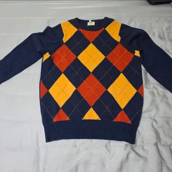 [BUNJANG] William Rocky Argyle Knit 42 / 윌리엄로키 아가일 니트